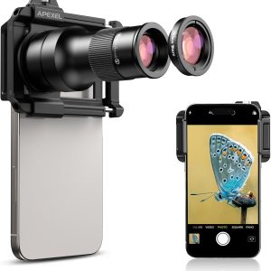 Evil eye 2 in 1 Phone Camera Lens Kit, 6X Telephoto Lens & 150mm Macro Lens with Universal Lens Clip, Phone Lens Attachment for iPhone and Andriod